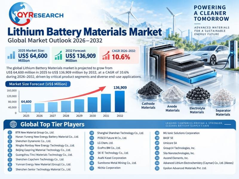Lithium Battery Materials Market to Reach USD 136,909 Million by ...