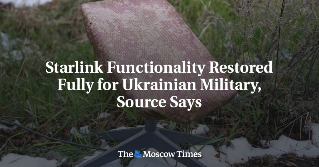 Starlink Functionality Restored Fully for Ukrainian Military, Source ...